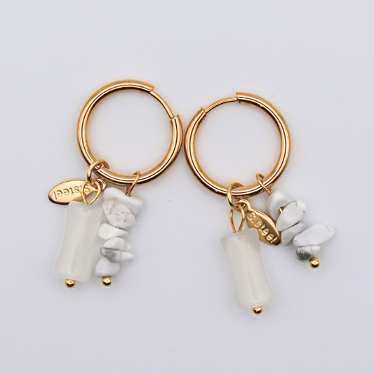 Boucles d'oreilles PIEDRA Blanc