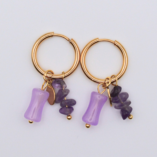 Boucles d'oreilles PIEDRA Violet