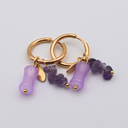 Boucles d'oreilles PIEDRA Violet