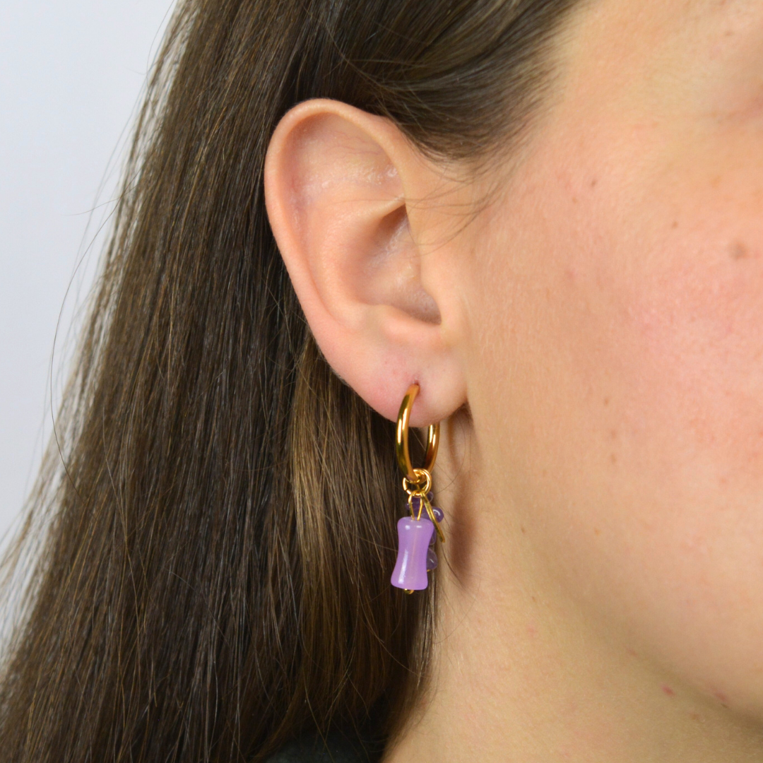 Boucles d'oreilles PIEDRA Violet